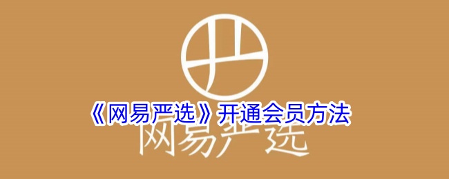《如何开通网易严选会员》