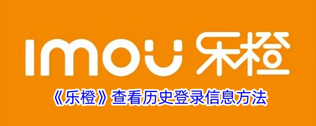 《乐橙》历史登录信息查询方法