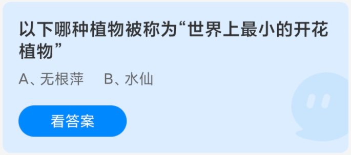 世界上最小的开花植物是哪种