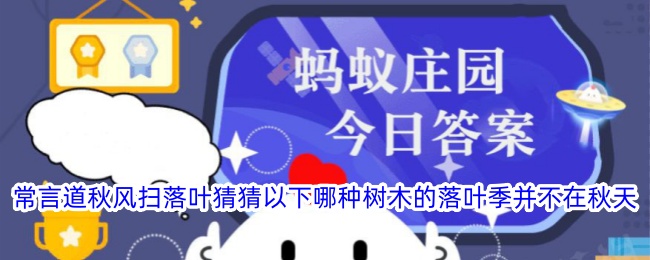 猜猜哪种树木的落叶季不在秋天