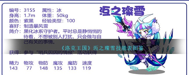《洛克王国》沍之璨雪技能图鉴