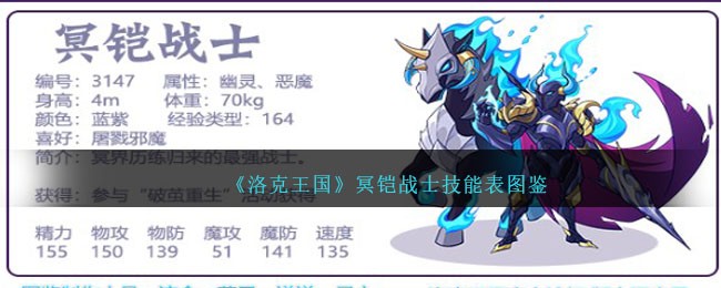 《洛克王国》冥铠战士技能图鉴