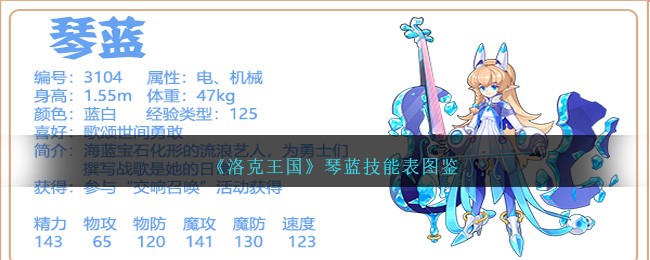 《洛克王国》琴蓝技能图鉴