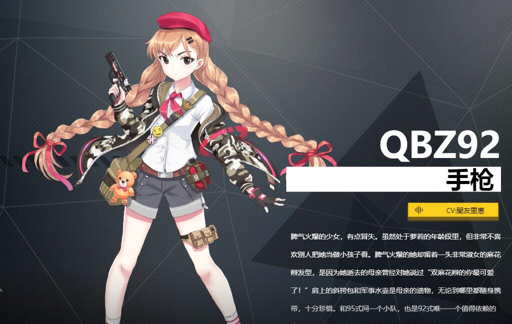 《银翼计划》手枪QBZ92角色介绍